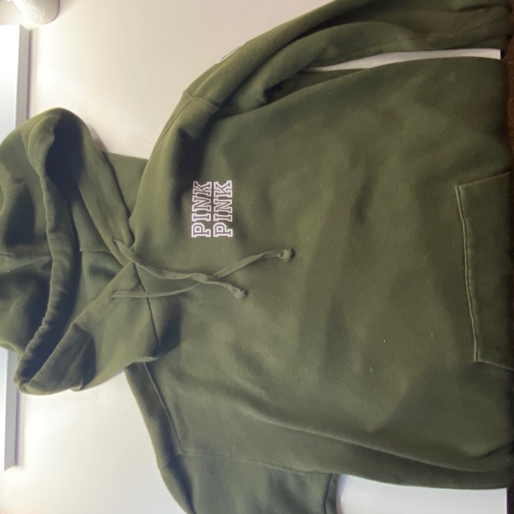 VS PINK army green hoodie